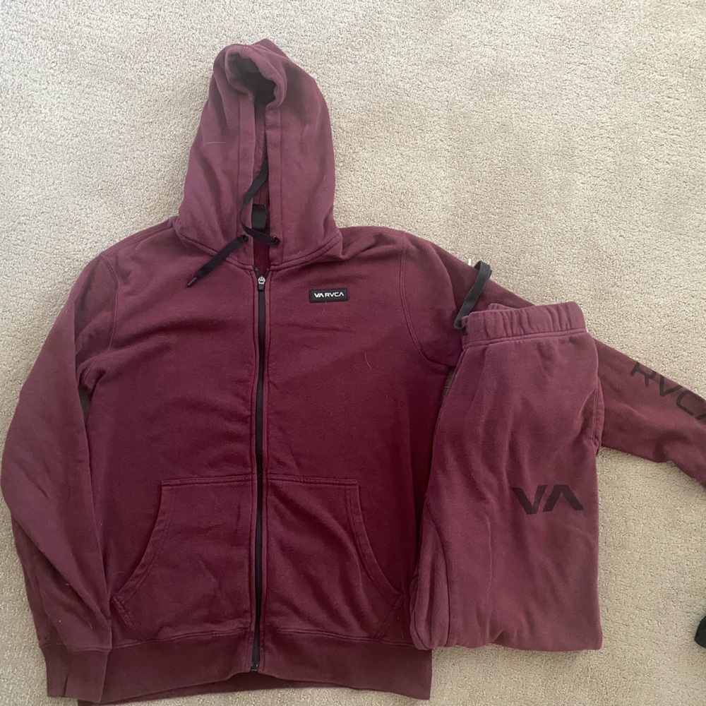 Burgundy Hoodie and Sweatpants Set